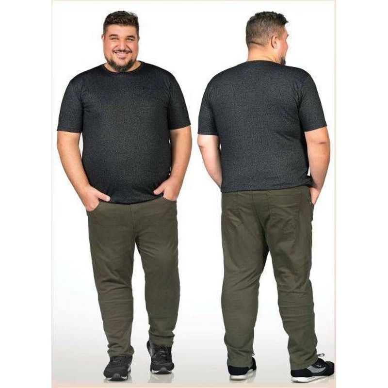 Calça de Sarja Bolso Tradicional Plus Size 6163901