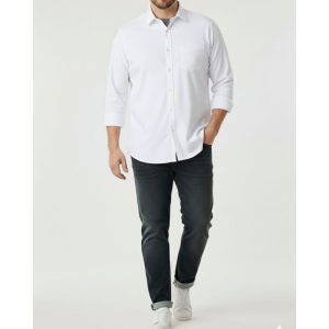 Camisa Manga Longa Tradicional Basica Misto Plus Size 22058