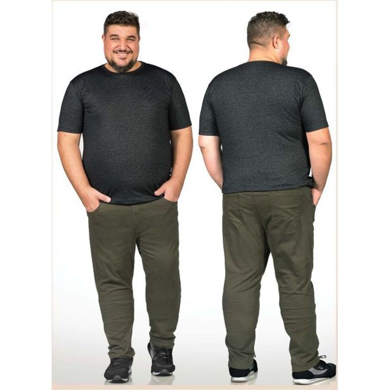 Calça de Sarja Bolso Tradicional Plus Size 6163901 - Imagem 3